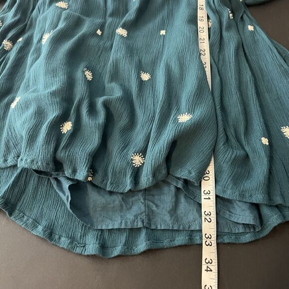 Free People Sweet Tennessee Dress S Blue Boho Rayon Embroidery Oversized Light - Picture 9 of 9